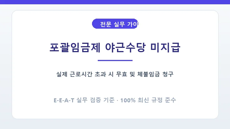 포괄임금제 고정 연장근로시간 초과 시 법정 수당 청구 원리